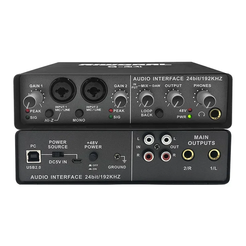 Small external professional sound card computer driver-free sound card mobile phone live recording K songs support 48v.