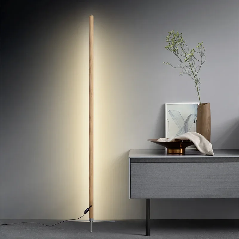 LED Wooden Standing Floor Lamps Room Decor Modern Simple Stand Lamp Solid Wood Art Decor Adjustable Portable Ambient Lamps