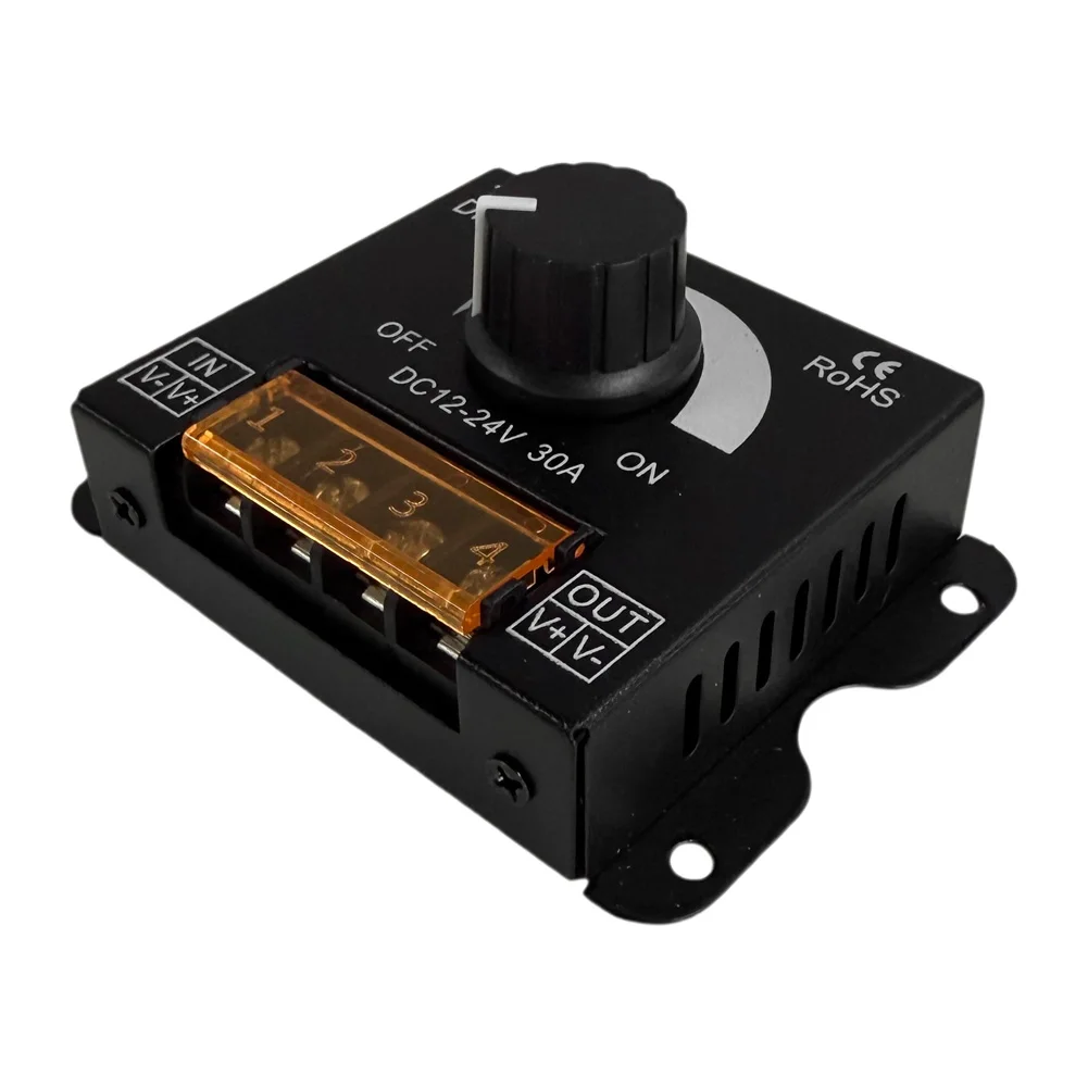 DC 12V-24V LED Dimmer Switch 30A LED Monochrome Controller PWM Digital Stepless Dimming for Lamp Strip Single Color Lamp