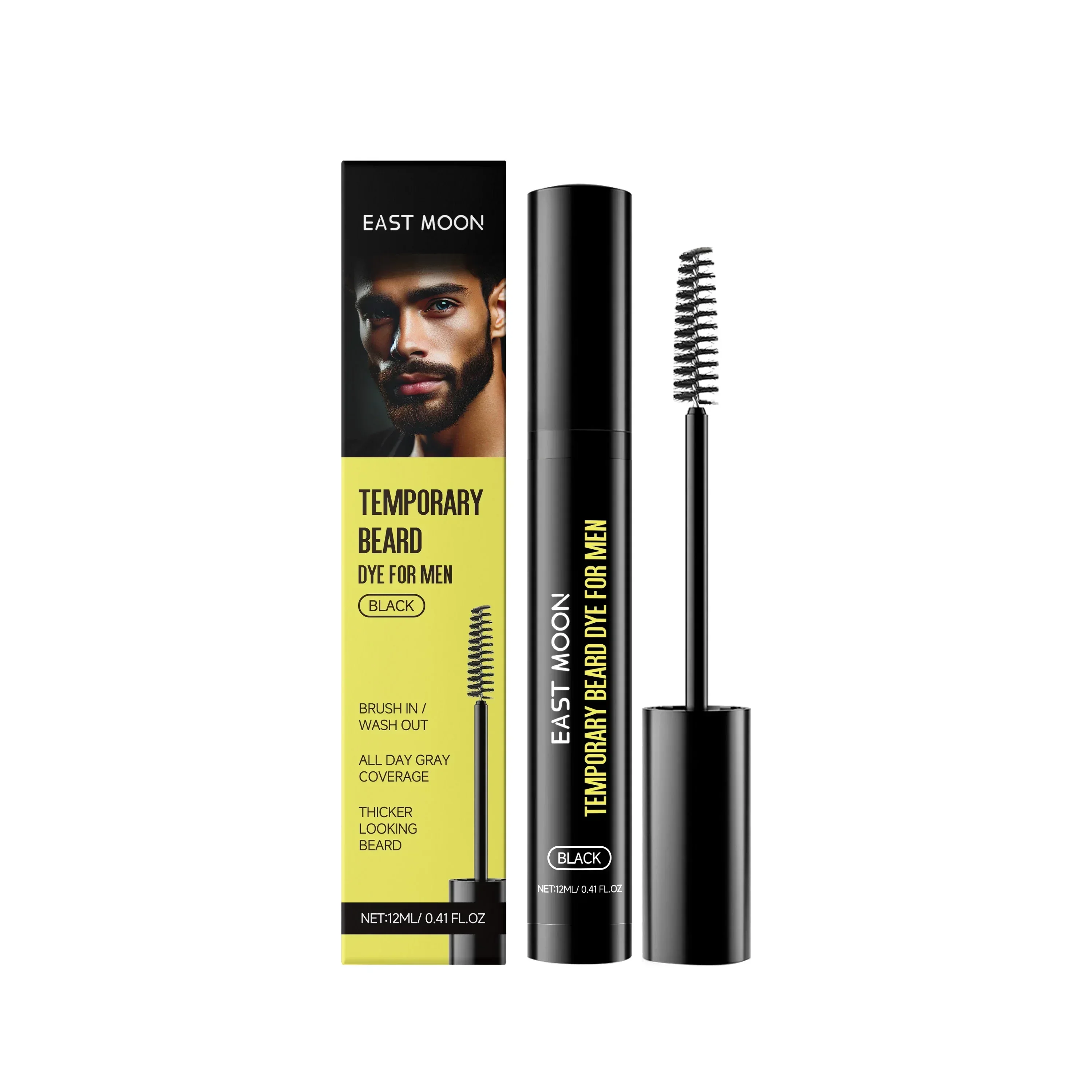 Teinture pour barbe et sourcils pour hommes noirs, hydrate et nourrit la barbe des hommes de manière naturelle et durable sans la faire décolorer.