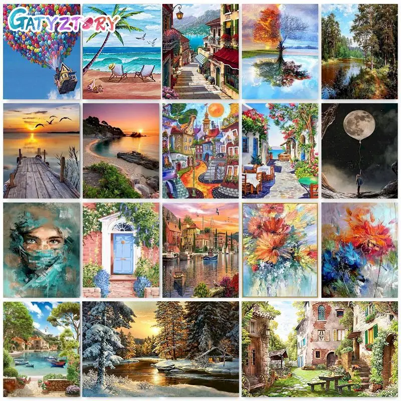 

GATYZTORY Painting By Numbers For Adults Kids DIY Kits HandPainted Oil Picture On Canvas Acrylic Paints Drawing Coloring By Numb