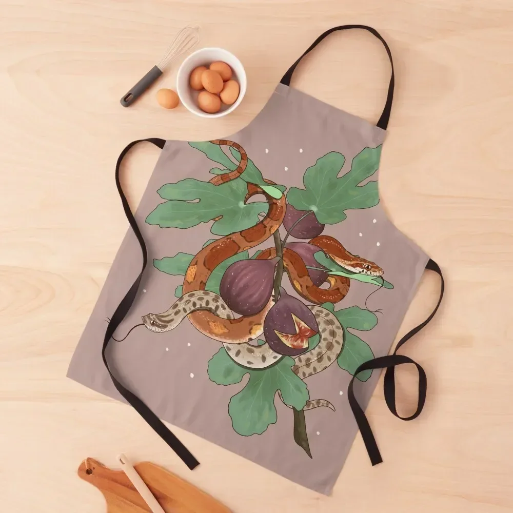 

Corn Snake and Hognose Snake with Figs Apron Novelties Kitchen And Home kitchen girl chef costume Apron