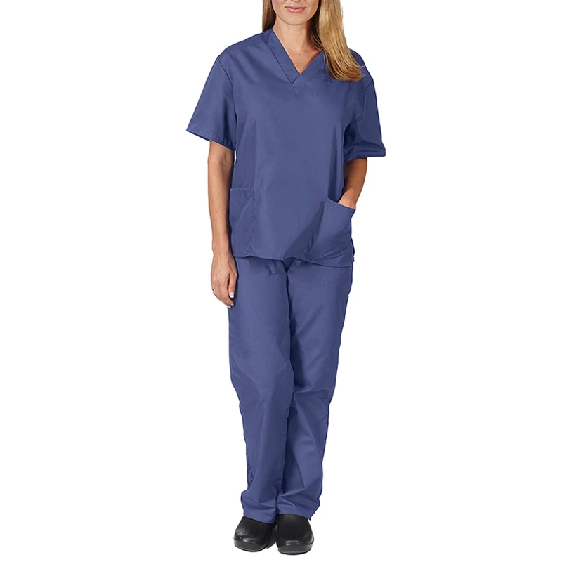 Uniforme da infermiera abiti medici con scollo a v Scrub infermieristico uniforme Salon Spa Pet Grooming istituto abbigliamento da lavoro manica corta top pantaloni