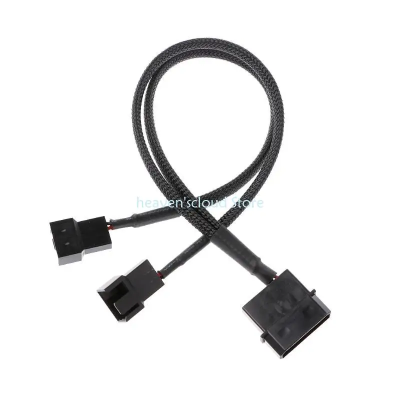 Y88B PWM Fan 4-Pin Molex Male to 3-Pin/4-Pin PC Fan Power Adapter Connector Cable