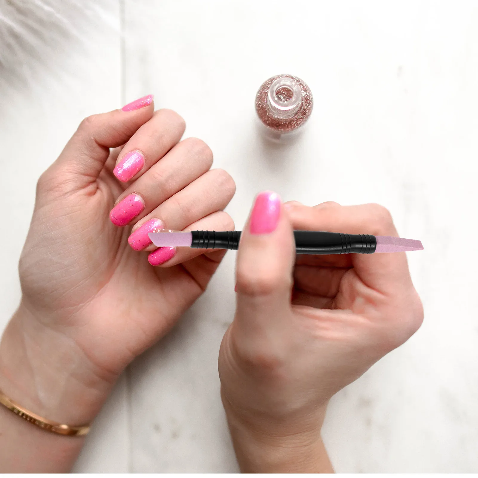 6 قطعة المزدوج رئيس مسمار الرملي القلم مانيكير ملحق مزيل الجلد الميت مسمار طحن تلميع القلم الجلد الميت إزالة أداة محمولة #1