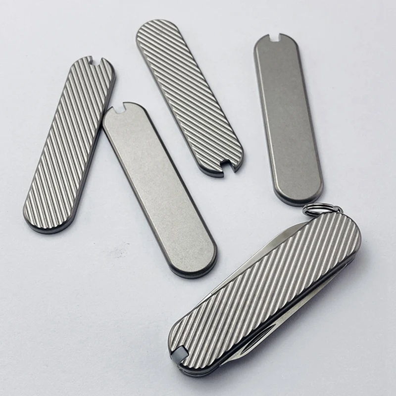 1 Paar Titanium Legering Chip Gemodificeerde Tc4 Handgreep Patch Voor Diy Mes Handvat Materiaal Maken Voor 58 Mm Zwitserse Mes