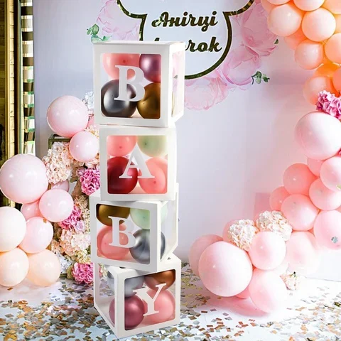 

Transparent Box Letter Balloon Box 1st Birthday Party Decorations Baby Shower Baby Box Wedding BabyShower Decoration