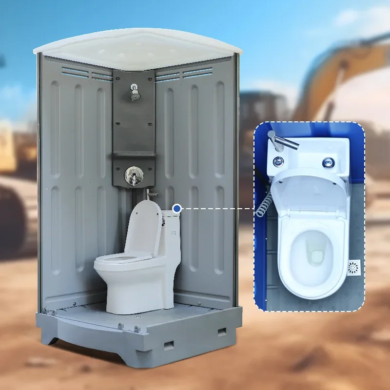 Seated mobile toilet with shower Thickened plastic outdoor toilet Manufacturer scenic camping Waterproof toilet