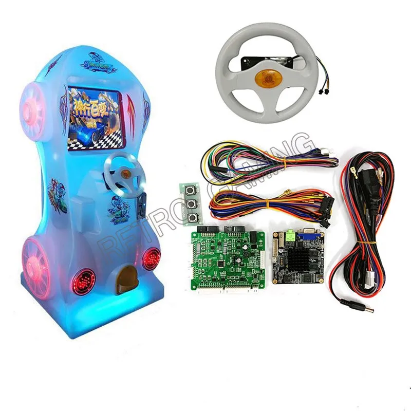 

Arcade Coin Operated Game Children Simulator Machine Driving Motherboard Rolling Car Racing Game Kit Amusement Ticket Dispenser