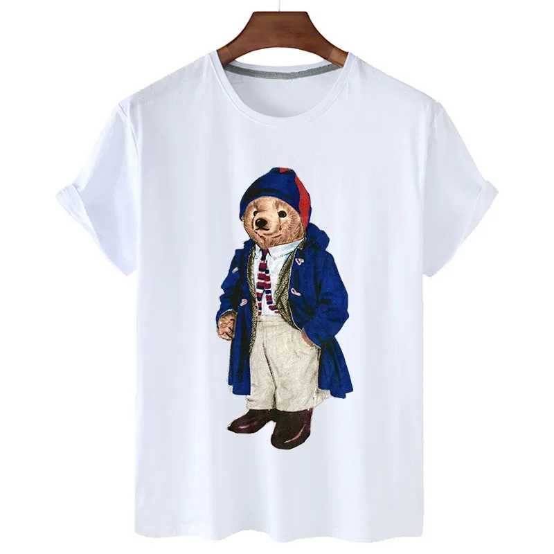 100% Cotton Hipster Bear T-shirts Summer 2022 T-shirts Women's Short Sleeve O-neck T-shirts Unisex Plus Size Women's T-shirts