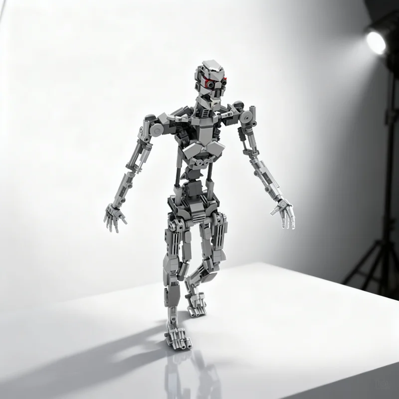 567pcs MOC T 800 - Terminator - Anatomically Correct - Fully Articulate Pose-able - Space Classic Space Model Building Blocks