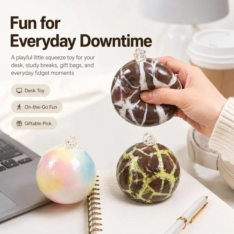 Squeeze Stress Ball Cracked Wax Chocolate Shaped Soft Squishy Fidget Toy Desk Toy For Stress Relief Office Study Break Adults view 2