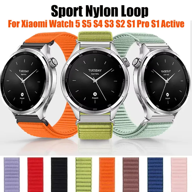 18mm 22mm Nylon-Schlaufe für Xiaomi Watch 5 S5 S4 S3 S2 S1Pro S4 41mm Sportarmband für Xiaomi Watch 2Pro/Mi Watch Color 2 Correa