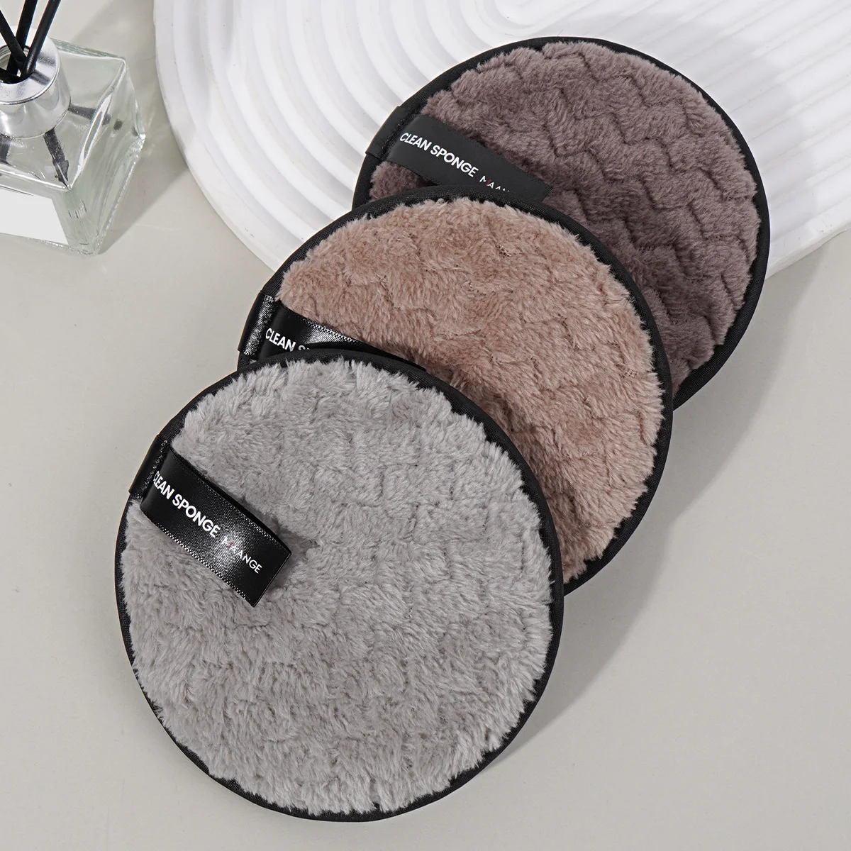 MAANGE 3PCS Makeup Remover Pads Reusable Cotton Pads Soft Microfiber Facial Towel Makeup Cleaning Wipes Skincare Cosmetic Tools