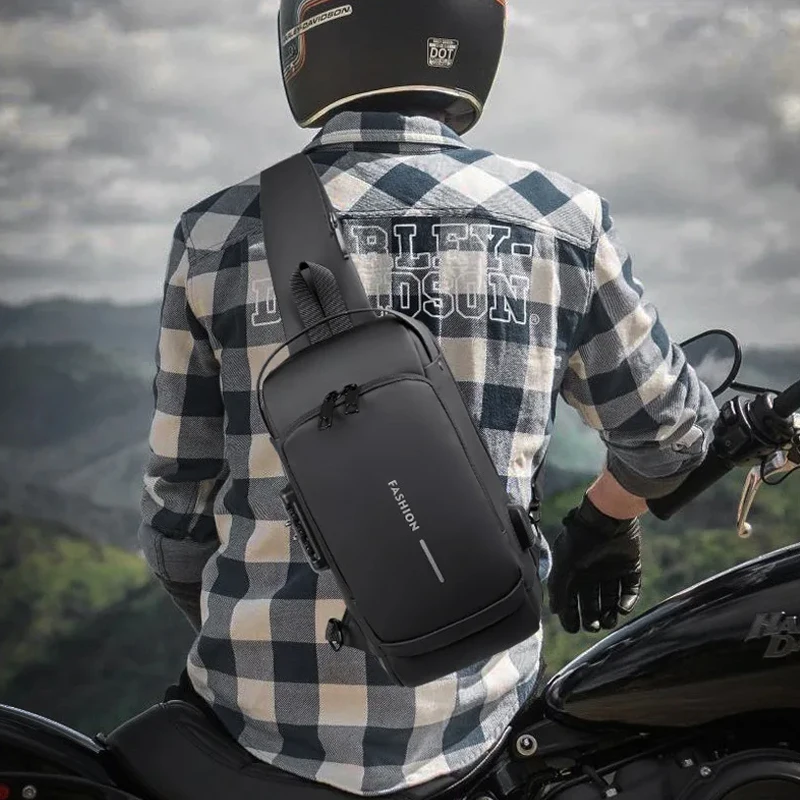 New Brand Designer Men Crossbody Bag PU Leather Classic Anti-Theft Shoulder Bag Chest Bag Multifunctional for Men