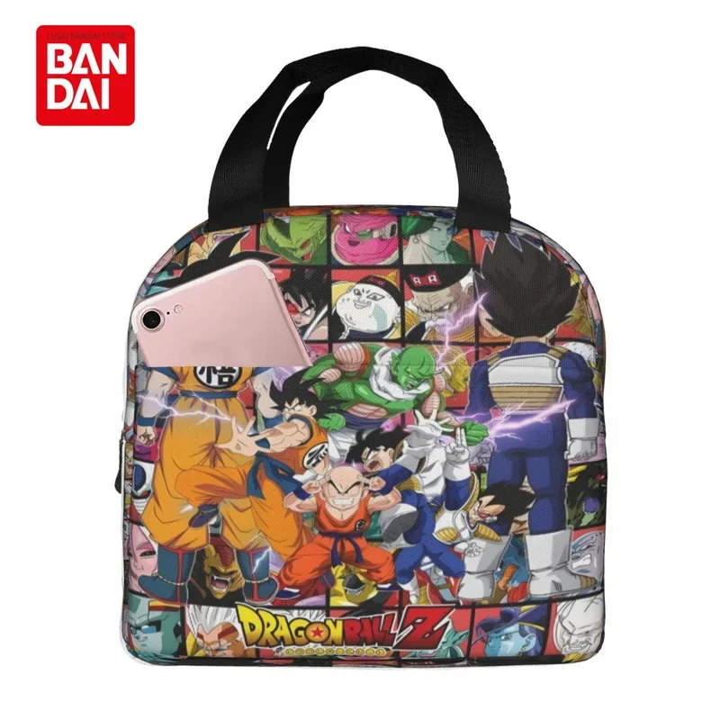 Bandai Japan Anime Dragonball Z Lunch Bag for School Kids Office Goku  Sac Lunch Portable Thermal Cooler Lunch Box Handbag Gift