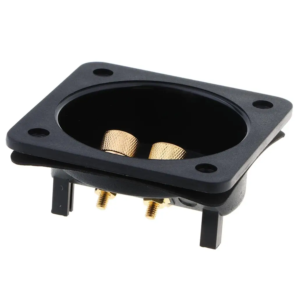 Gold Plated Square Speaker Terminal Binding Post Screw Down Connector for Subwoofer Box Audio System