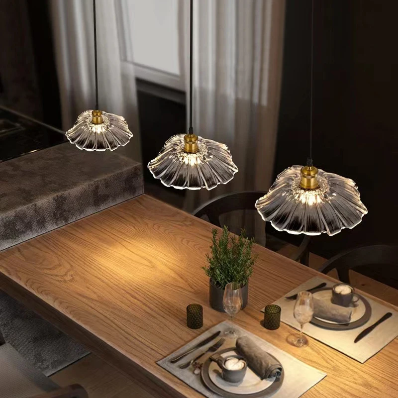 French Restaurant Chandelier American Garden Simple Coffee Shop Light Luxury Senior Sense of Complex Creative Lotus Pendant Lamp