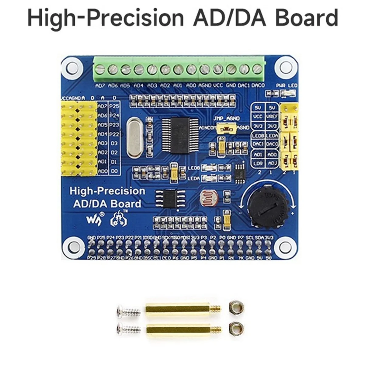 ADEGBO-mejorado para módulo Digital de placa de expansión AD/DA de alta precisión Raspberry Pi