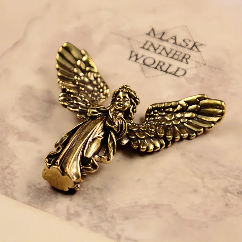 

Copper Six Winged Angel God Love Cupid Statue, Small Ornament, Brass Angel Figurines, Desktop Decoration, Home Decor Accessories