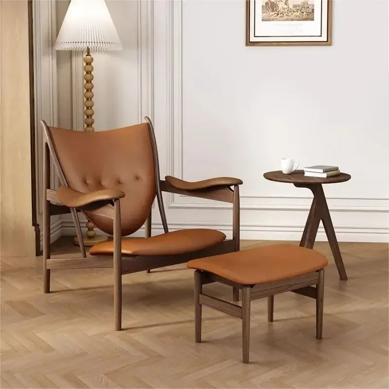 Designer single living room solid wood reception area sitting area minimalist chair