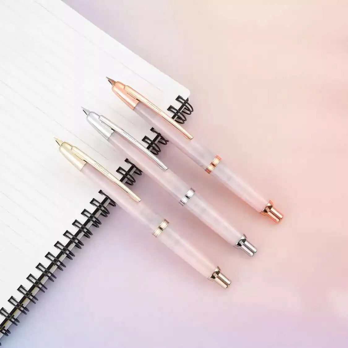 Jinhao Retractable Fountain Pen Press to Extend Tip Snow Scene Cherry Blossom Posture Practice Hard Pen Fountain Pen Plastic