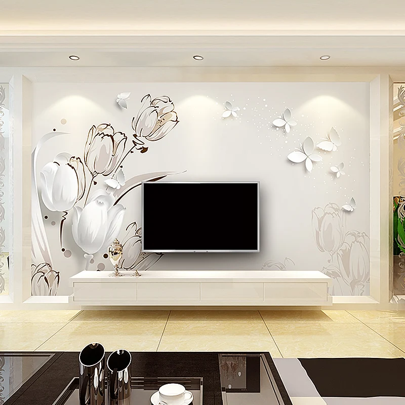 Custom 3D wallpaper dandelion the whole piece of modern simple fresco living room TV background wall mural bedroom restaurant 8d