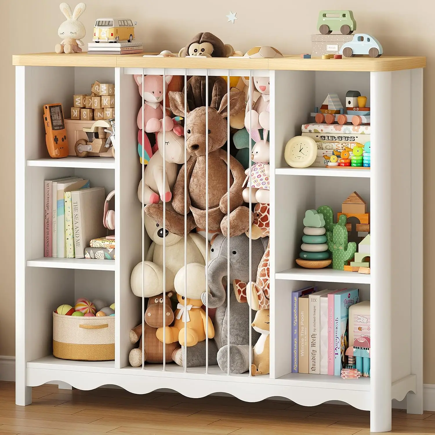 6 Cube Stuffed Animal Storage Organizer w/Wave Design, Customized