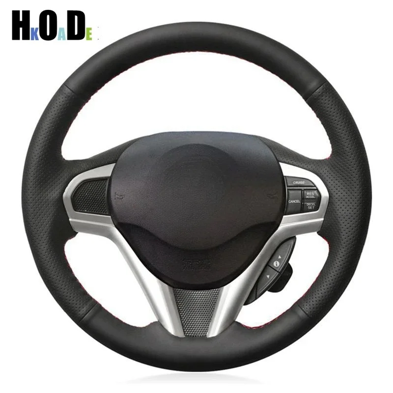 

DIY Black Leather Steering Wheel Cover Hand-stitched Car Steering Wheel Covers for Honda CR-Z CRZ 2011 - 2016 Car accessories