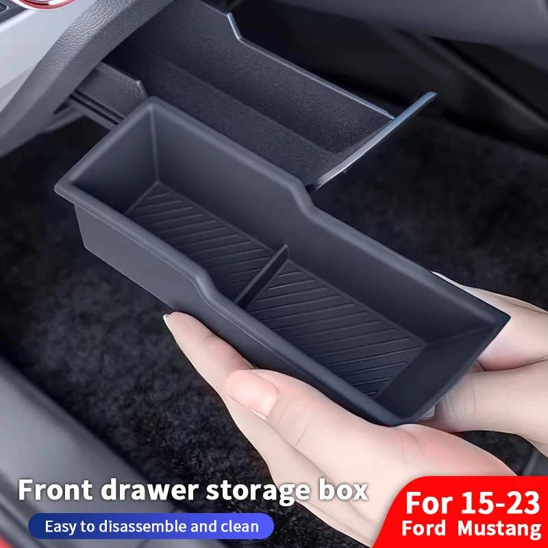 

QHCP Car Main Driver's Hidden Storage Box Silicone Main Driver Pullout Storage Box Privacy Drawer Fit For Ford Mustang 2015-2030