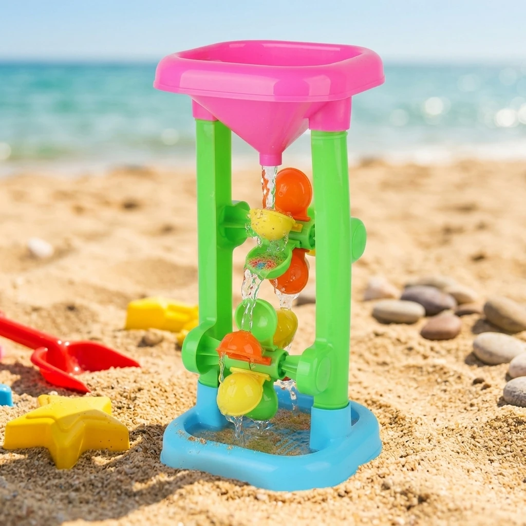 Kids Beach Toy Set Sand Timer And Water Wheel Combination Suitable For Multiple Sand Materials - view 3