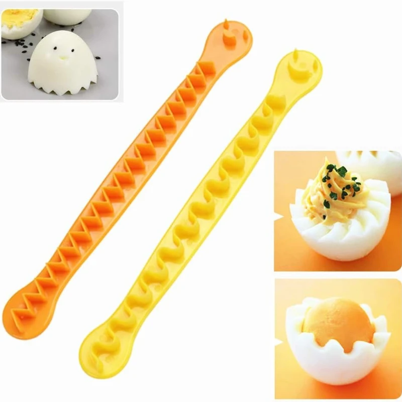random color1pc Multifunctional Egg Cutter Decorator Dual Use Fruit Slicer Exquisite Kitchen Gadgets Accessories