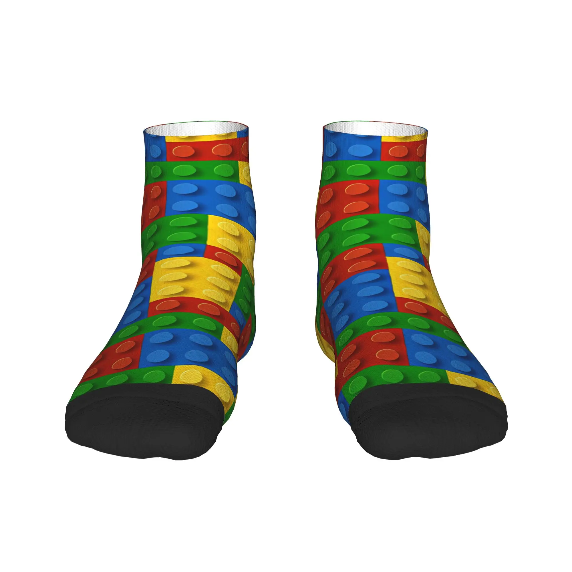 Ankle Socks For Men Classic Rainbow Building Blocks Casual Socks  Graphic Non Skid Soft Summer Leisure Running Sports Sock