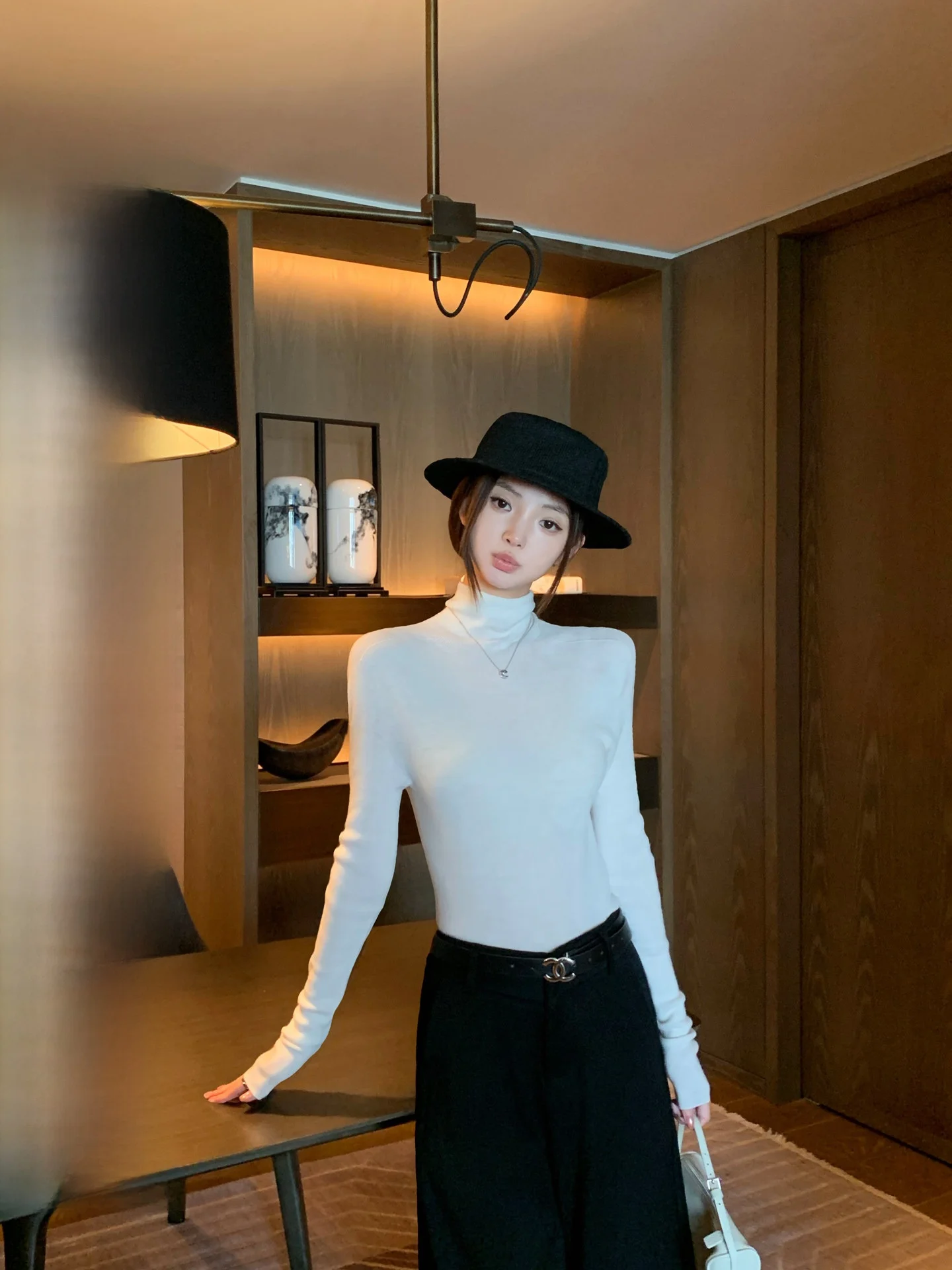 

Warm Wool High Ne Knitted Sweater for Women Versatile Base Layer Long Sve Slim Fit Winter Faion T-irt Sle