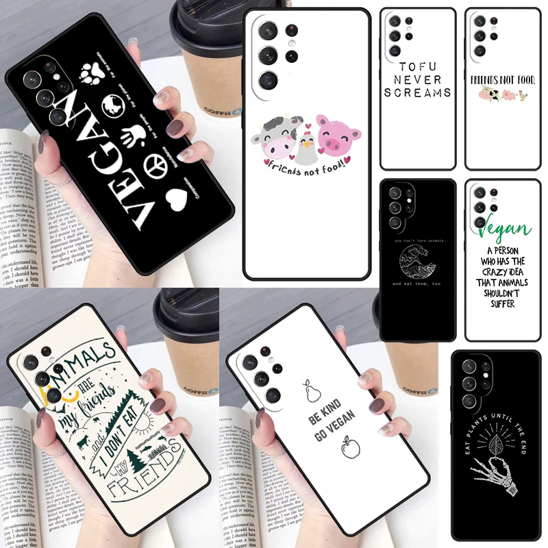 Funda vegana con frase Veganism para Samsung Galaxy, funda para teléfono Samsung Galaxy S23 Ultra S22 S20 S21 FE S8 S9 S10 Plus Note 10 20 Ultra