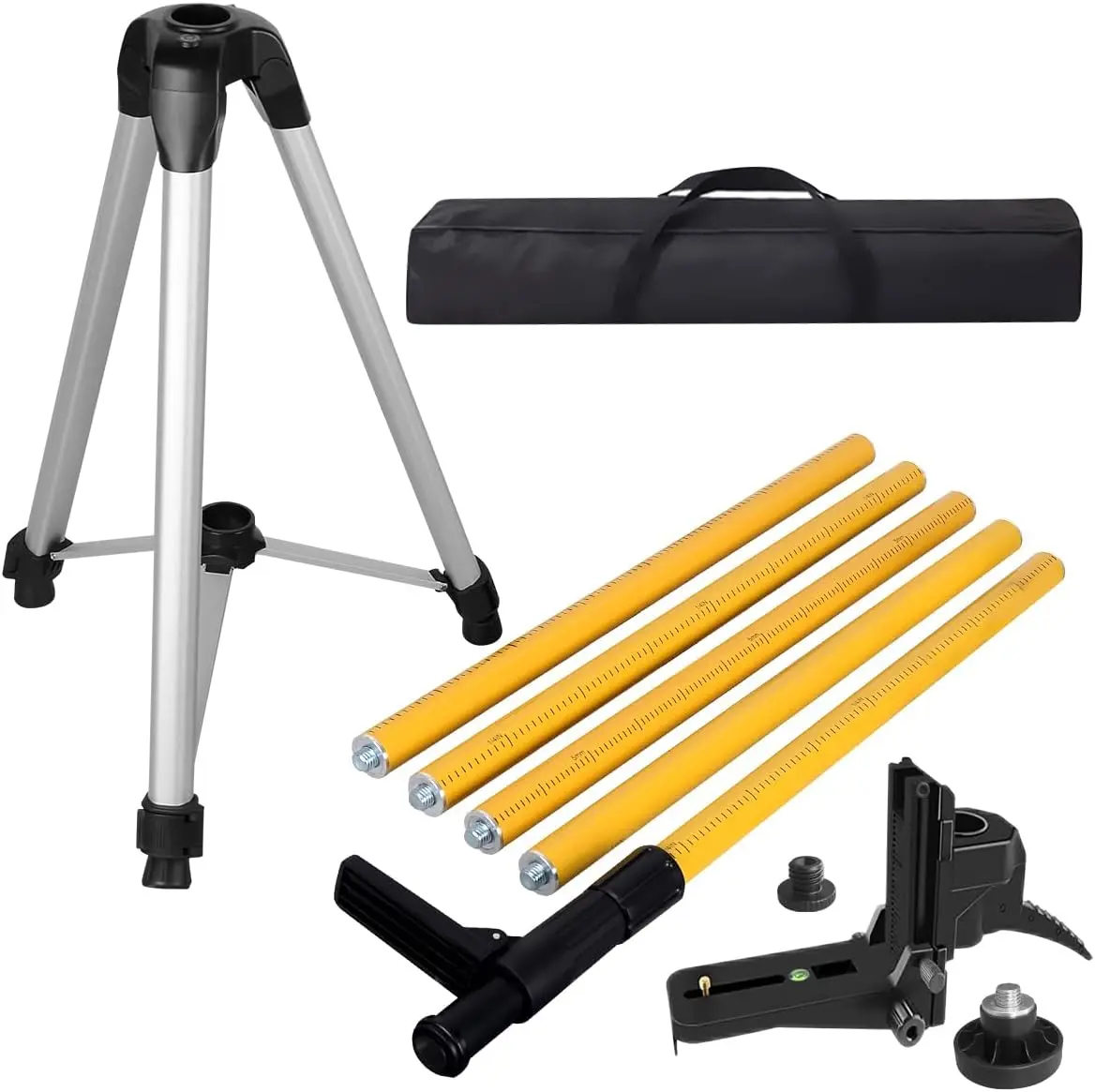 

Adjustable Laser Level Tripod with Telescoping Pole, 1/4"-20 Mount for Rotating Lasers, Includes Adapter Nut