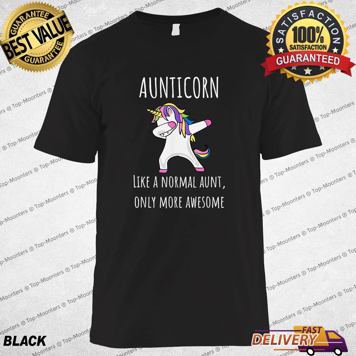 

Aunticorn Like An Aunt Only Awesome Dabbing Unicorn T-Shirt Tee Gift for Womens