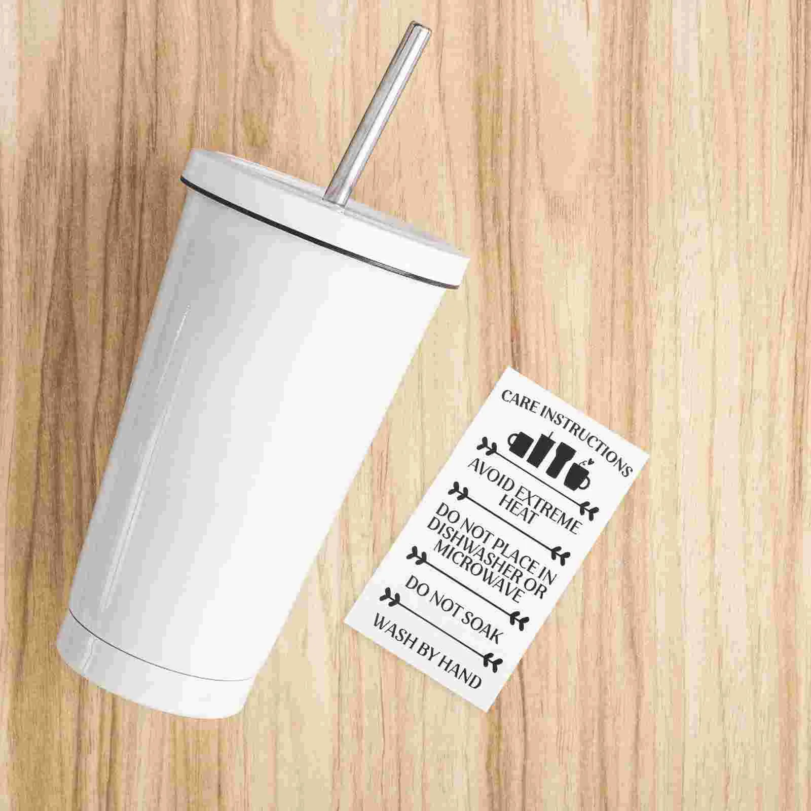 Imagem -02 - Vidro Instrução Cartão Etiquetas Tumbler Care Cards Paper Cup Guia Instruções 50 Pcs