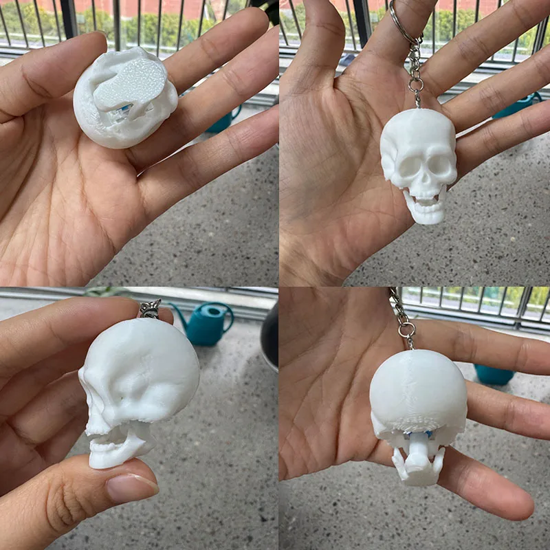 3D Printing Halloween Skull Keychain Keycap Fidget Clicker Anti Stress Keyring Bag Pendant Halloween Party Gift