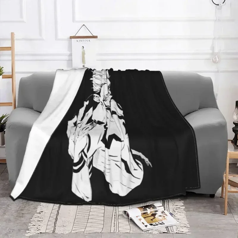 3D print cool anime Sukuna jujutsu Kaisen blankets comfortable soft flannel autumn manga throw blanket for couch travel bedroom