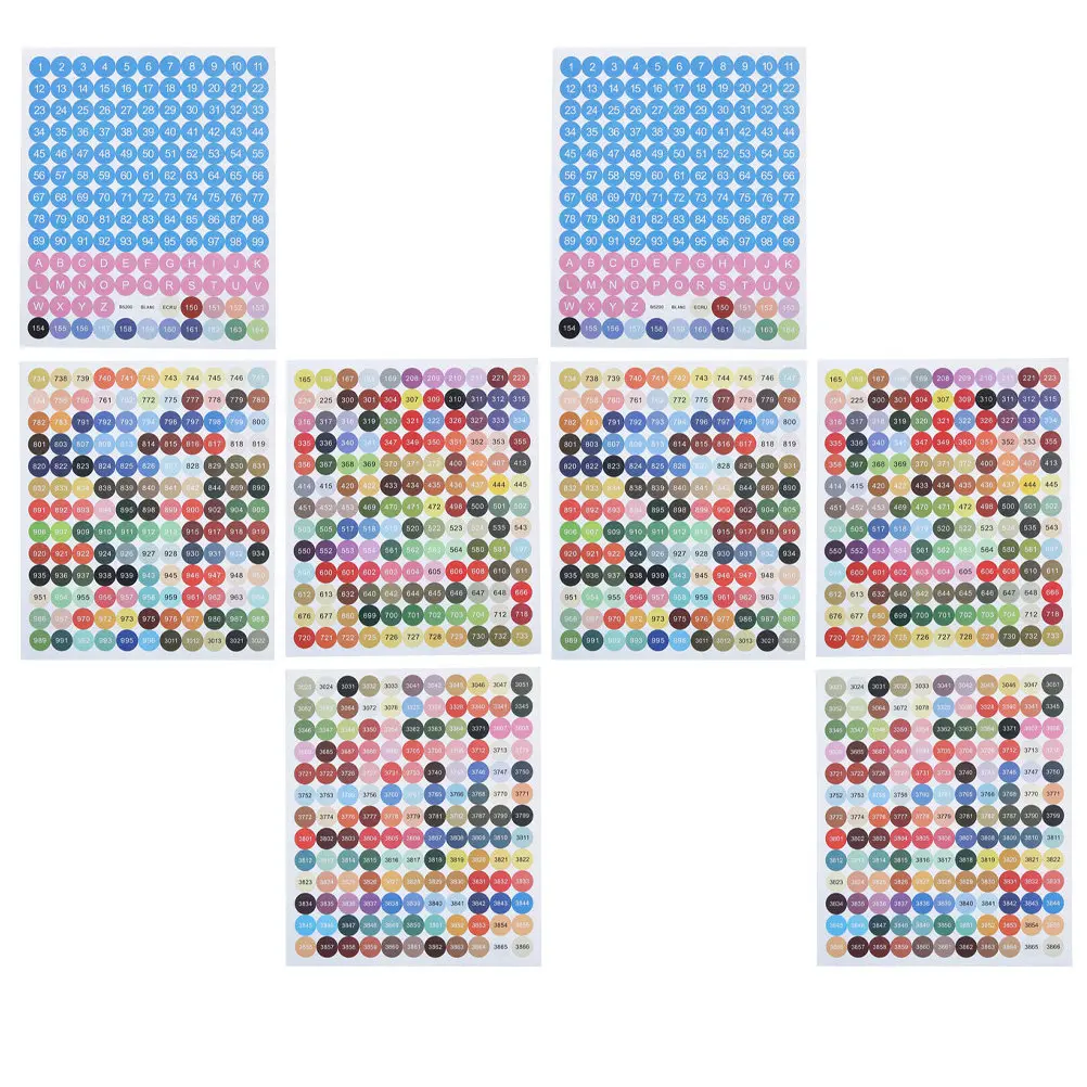 8Sheets Self-Adhesive Number Stickers Cross-Stitch Classification Labels Storage Jar Marker Rhinestone
