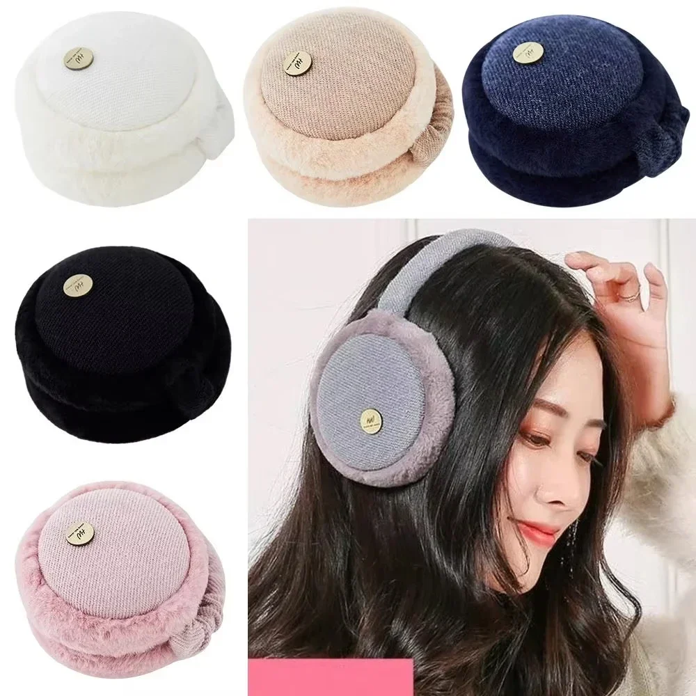 Winter Warm Plush Ear Muff Soft Headphone Style Ear-cap Foldable Earflap Ladies Outdoor Skiing Anti-Windshield Ear Warmer