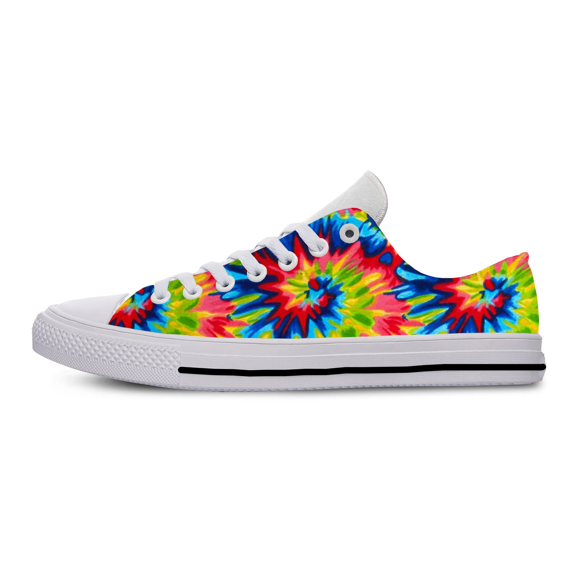 Hot Cool Summer Multicolor Tie Dye Vintage Fashion Latest Canvas Shoes Men Women Casual Sneakers Breathable Classic Board Shoes