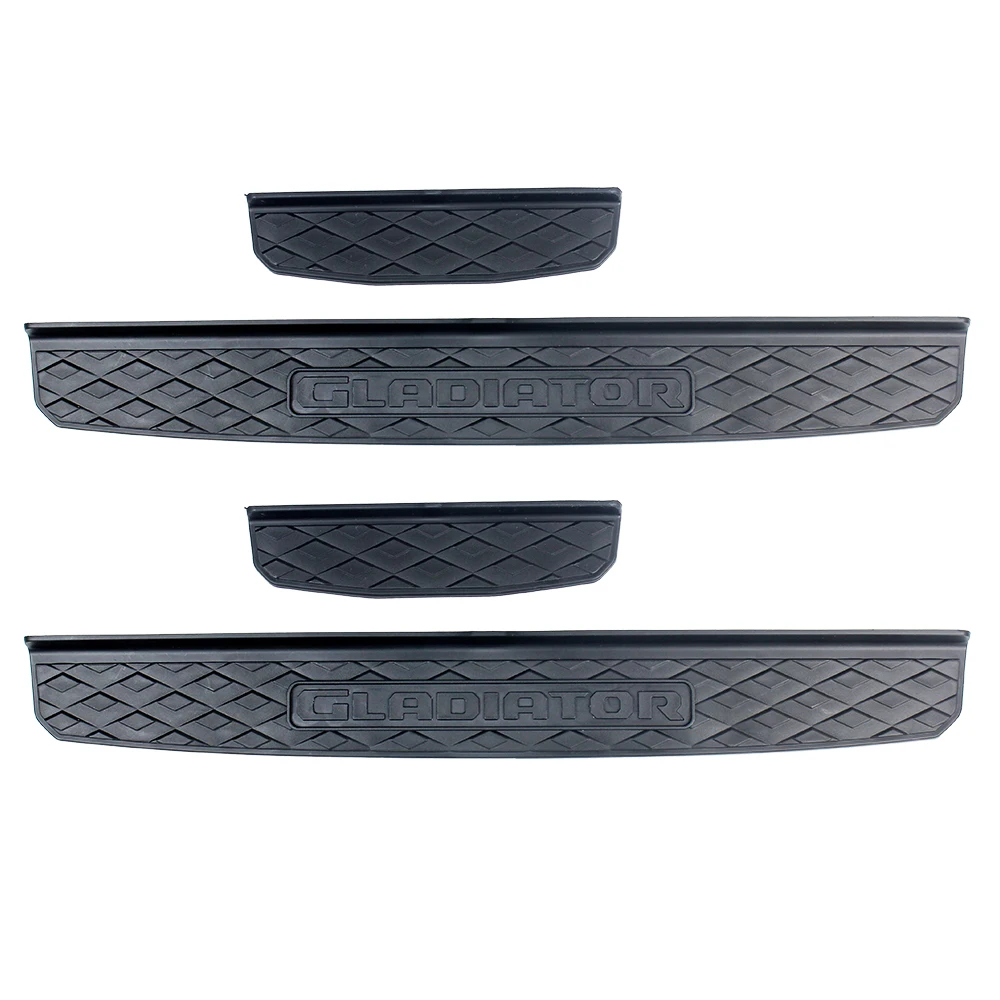 4Pcs Black Door Sill Guards Entry  Plate Cover Fits for Jeep Gladiator 2020 4 Door Accessories