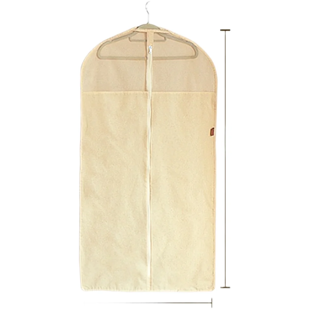 Cotton Dust Storage Cover with Transparent Front Section and Breathable Mesh for Outerwear and Layered Garments