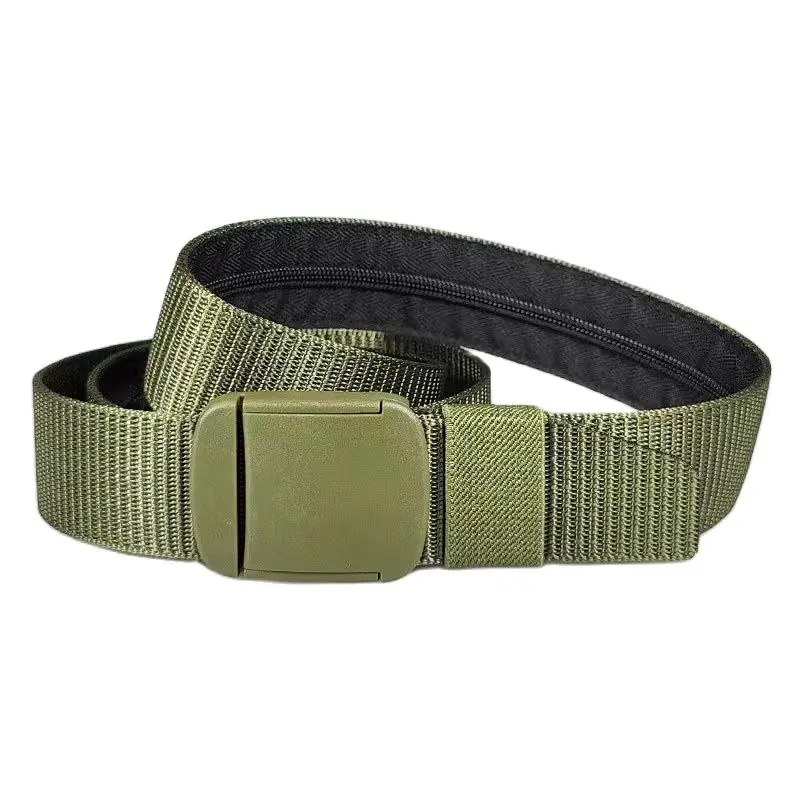 3.8 Cm Brede Tactische Portemonnee Rits Verborgen Geld Riem Voor Mannen 130 Cm Veiligheid Luchthaven Gratis Stijl Canvas Riem