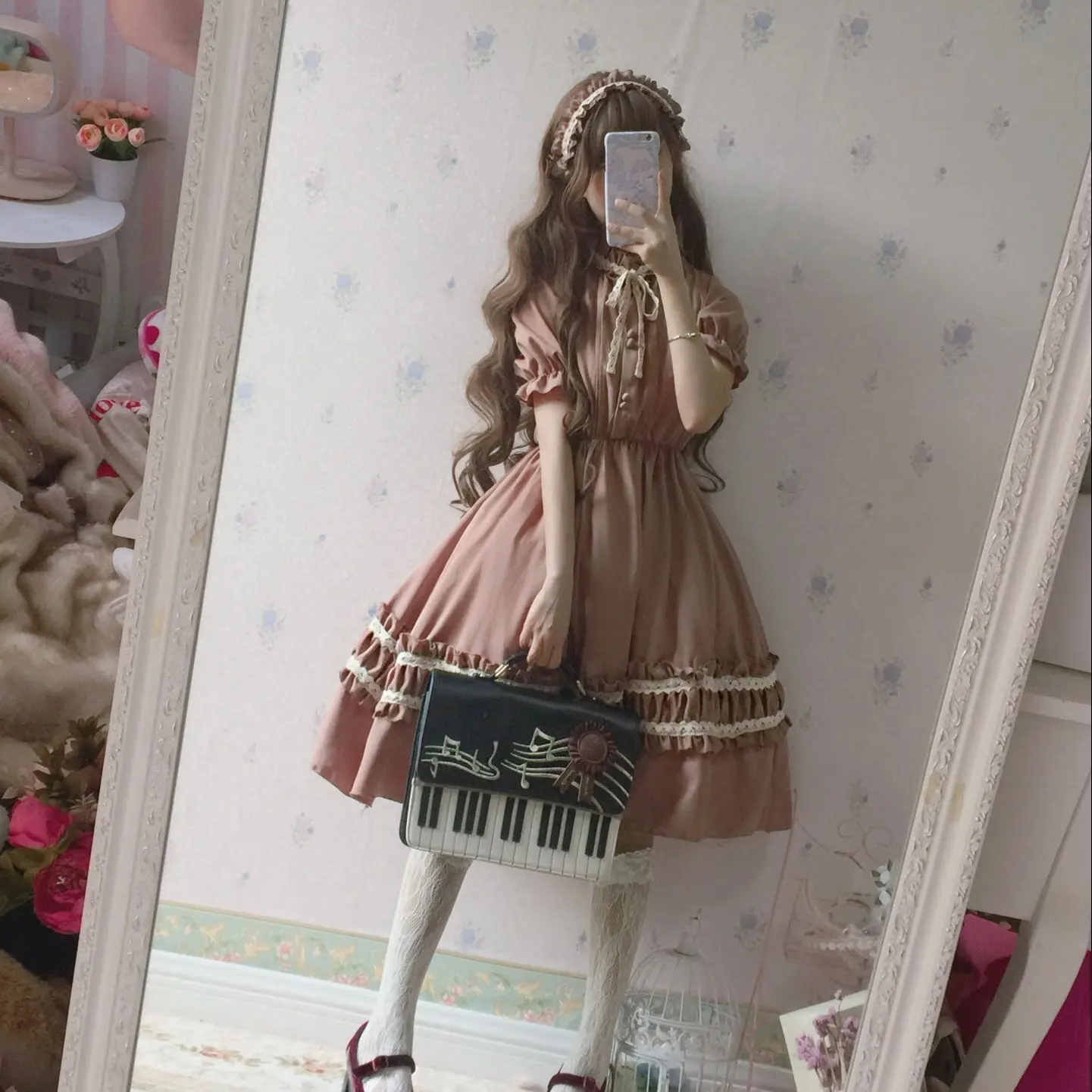 Harajuku Japanese 2023 Kawaii Sweet Lolita Dresses Vintage Retro Party Femme Robe Bowknot Cute Cosplay Dress