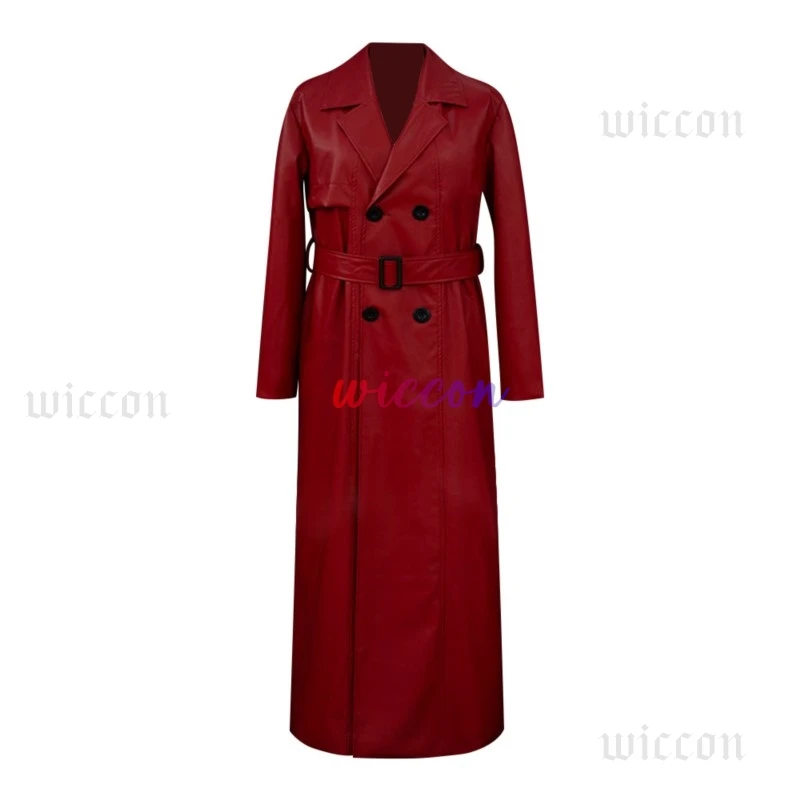 Homicipher Cosplay Costume Mr Scarletella Red Coat Uniform With Wig The Enigmatic Antagonist Role Play For Halloween Customized