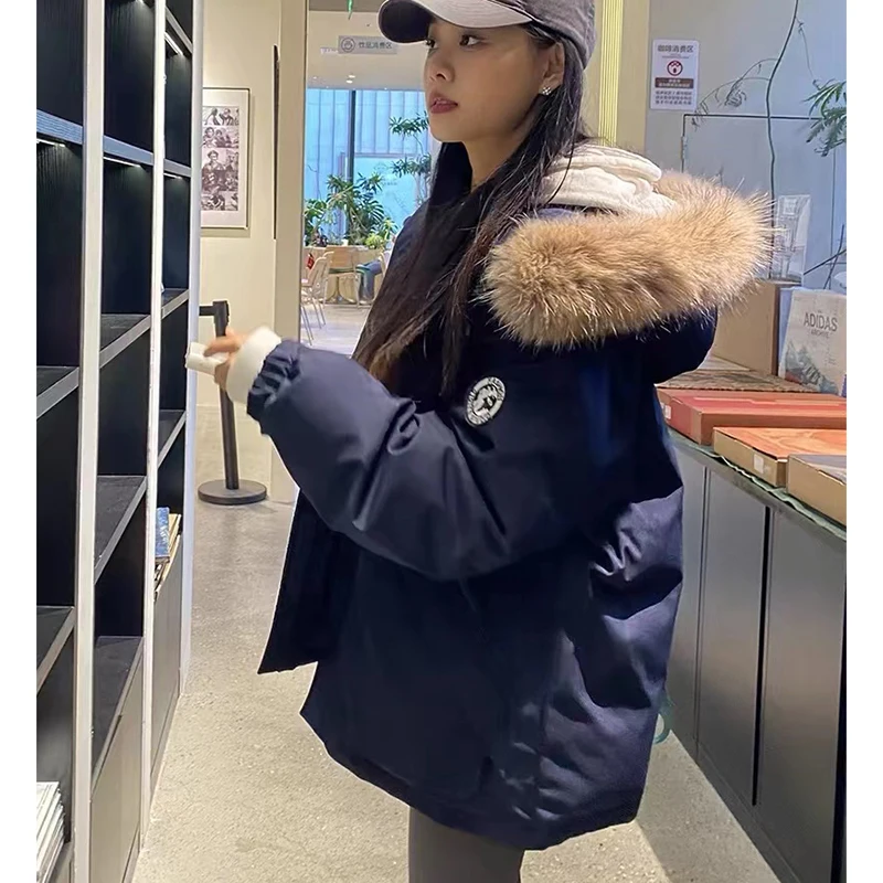 

Пышное пальто с большим воротником из искусственного меха, женская осенне-зимняя толстая теплая куртка, свободная корейская повседневная уличная мода, верхняя одежда Harajuku Y2K
