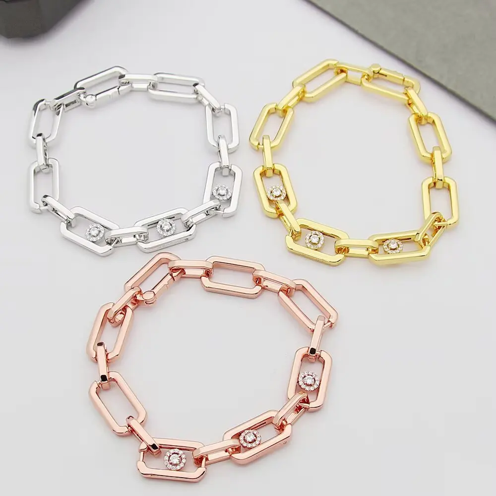 

Браслет-слайдер 2026 года: высококачественный, модный, классический, глянцевый, с 3 разъемными звеньями и 3 сдвижными элементами, большие размеры